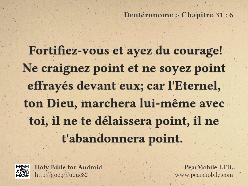 Deutéronome, Chapitre 31:6